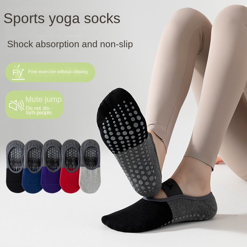 Pilates Yoga Origin - ถุงเท้าโยคะมืออาชีพข้ามพรมแดน 5 คู่, ถุงเท้าฝ้ายแบบมีสายรัดซิลิโคนกันลื่นสำหรับพิลาทิส ฟิตเนส และเต้นรำ