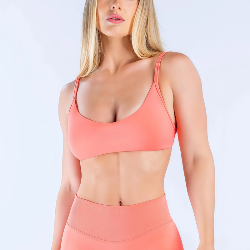 Pilates Yoga Top - HISTELLO บราแบบคอเว้าลึกสำหรับผู้หญิง ทรง U-Back สปอร์ตแทงค์ท็อป บราดันทรงสำหรับออกกำลังกาย