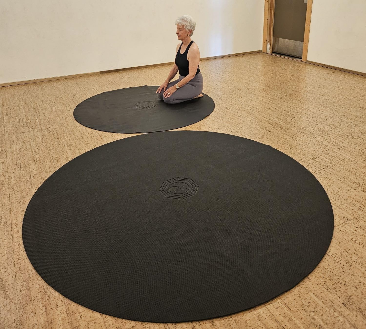 Pilates Yoga And Tai Chi - เสื่อโยคะ TPE ทรงกลมขนาดใหญ่ สีม่วง สำหรับการทำสมาธิ พิลาทิส