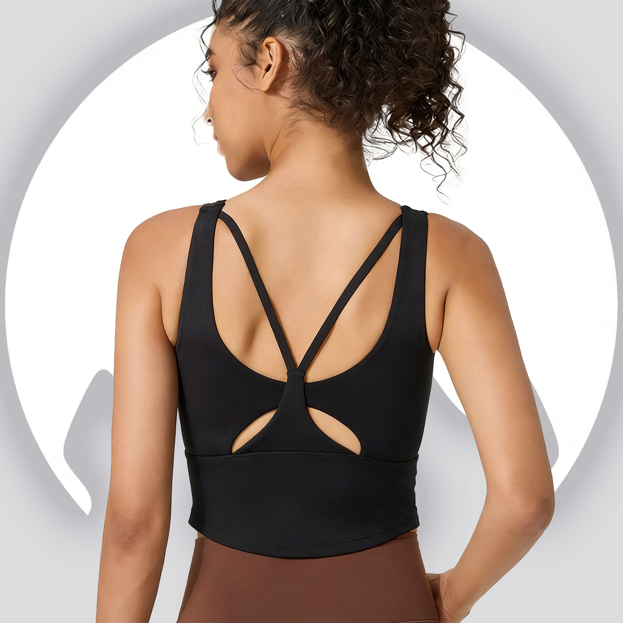 Pilates Yoga Top - เสื้อชั้นในกีฬาโยคะแบบฟิกซ์คัพสำหรับผู้หญิง - เสื้อกล้ามออกกำลังกายแบบไขว้หลังรัดเอว สำหรับพิลาทิส ยิม ฟิตเนสกลางแจ้ง