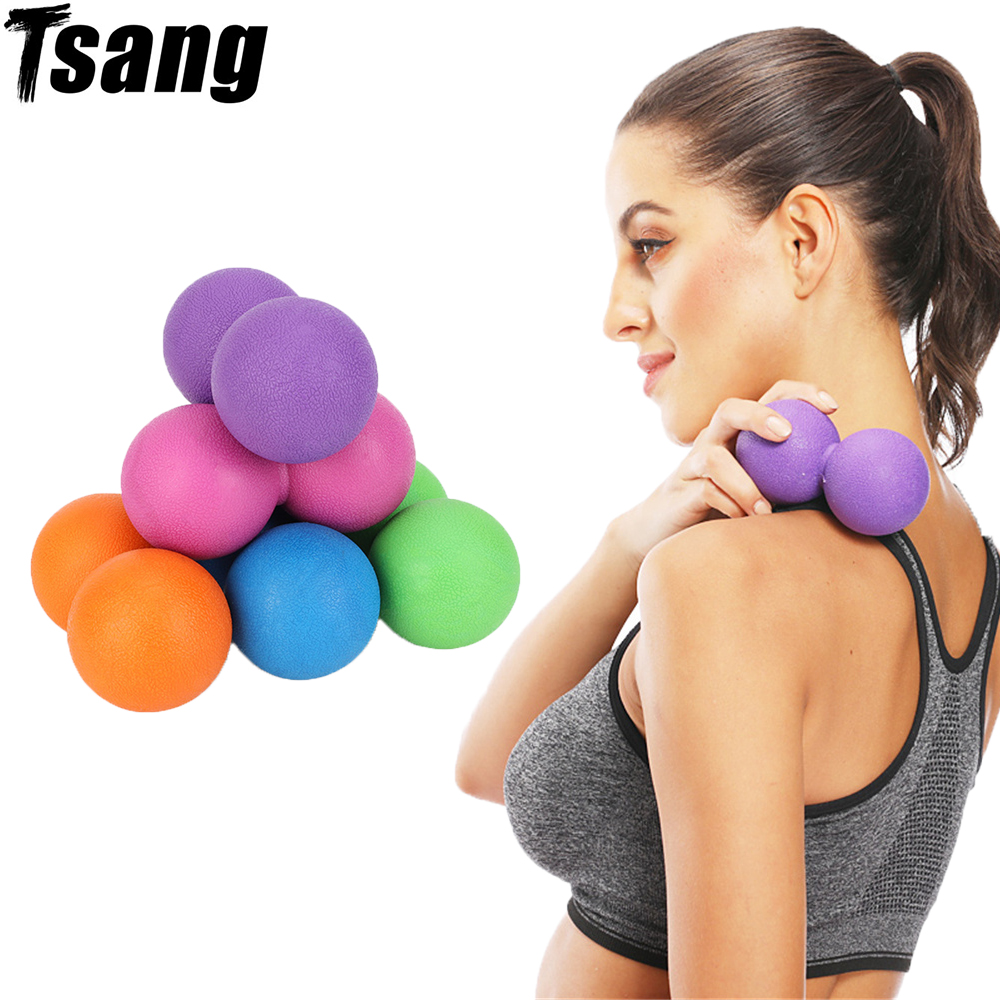 Pilates Yoga Ball Workout - TPR โยคะนวดพิลาทิสออกกําลังกายลูกถั่วลิสงผ่อนคลายกล้ามเนื้อ Fasciitis กายภาพบําบัดบรรเทาอาการปวดอุปกรณ์ออกกําลังกาย