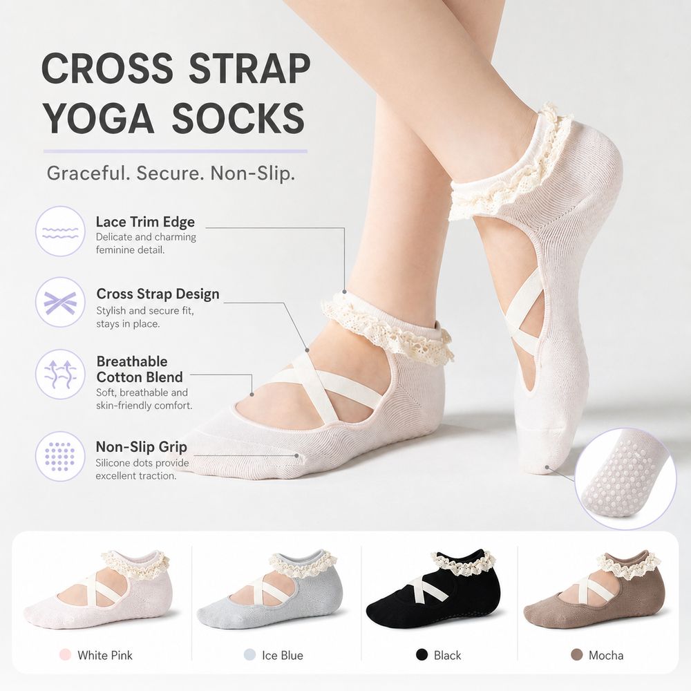 ของขวัญ ถุงเท้าโยคะกันลื่น ขอบ - Pilates Ankle Strap บทวิจารณ์และราคา