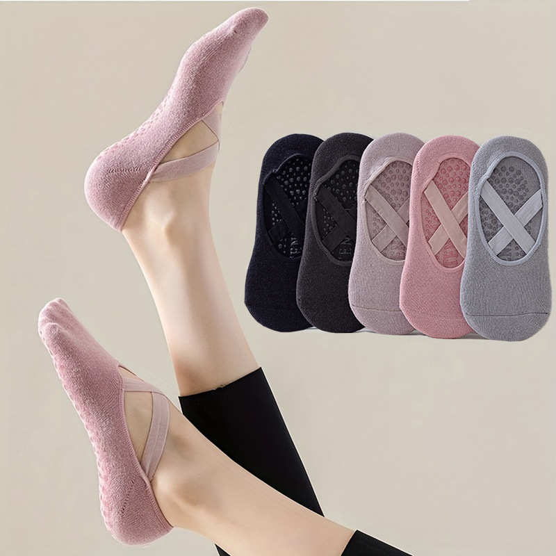ถุงเท้าโยคะสีบริสุทธิ์ 5 คู่ขอ - Pilates Ankle Strap บทวิจารณ์และราคา