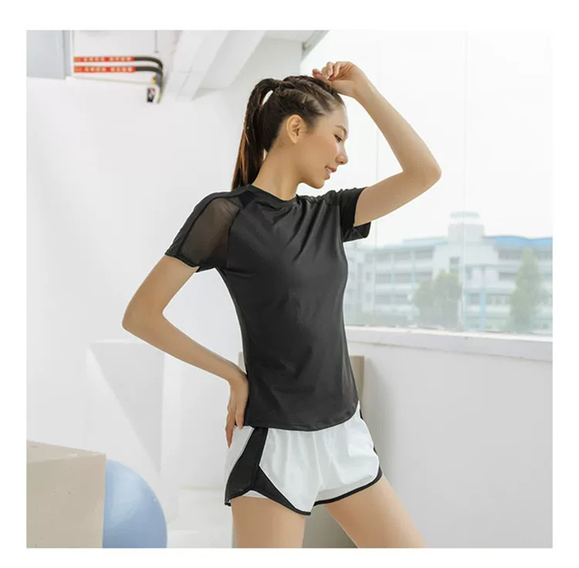 เสื้อยืดออกกำลังกายผู้หญิงแขนส - Pilates Yoga Top บทวิจารณ์และราคา