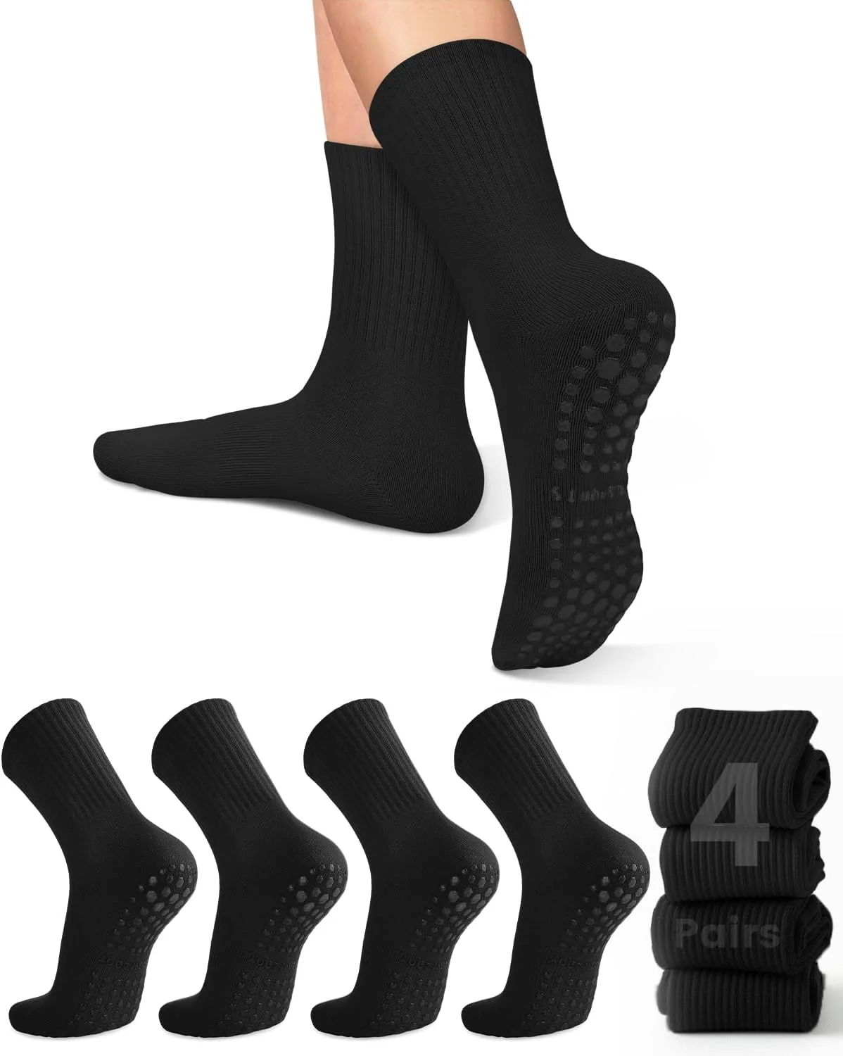 ถุงเท้าโยคะสำหรับผู้หญิง 4 คู่ - Pilates Yoga Origin บทวิจารณ์และราคา