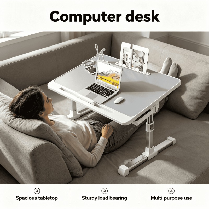 โต๊ะทำงานในห้องนอน โต๊ะคอมพิวเ - Inversion Table Fold บทวิจารณ์และราคา