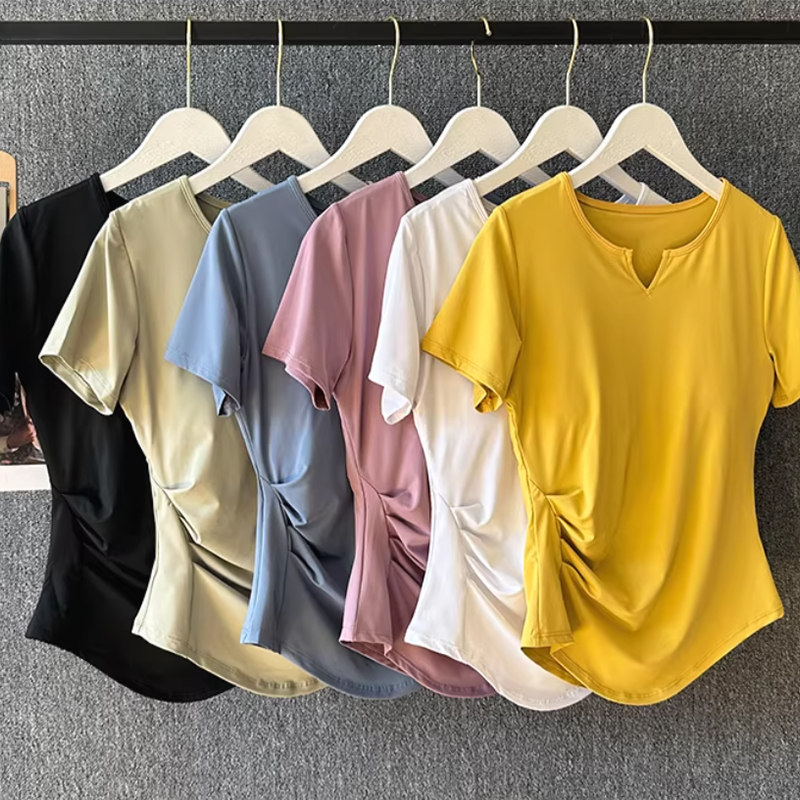 ชุดโยคะสตรีฤดูร้อนชุดฝึกพิลาทิ - Pilates Yoga Top บทวิจารณ์และราคา