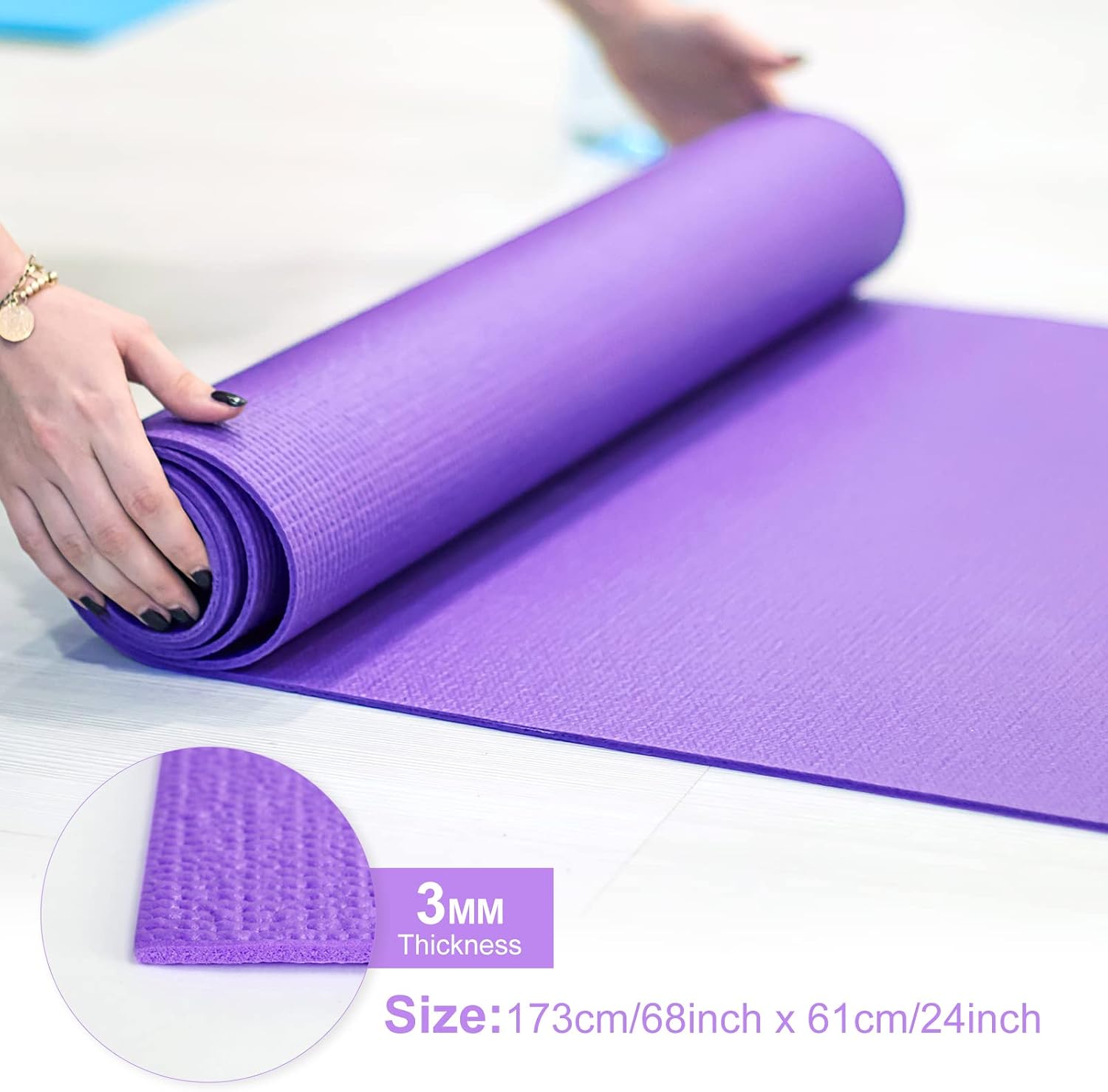 เสื่อโยคะบาง 3 มม. เสื่อออกกำล - Pilates Yoga Classes บทวิจารณ์และราคา