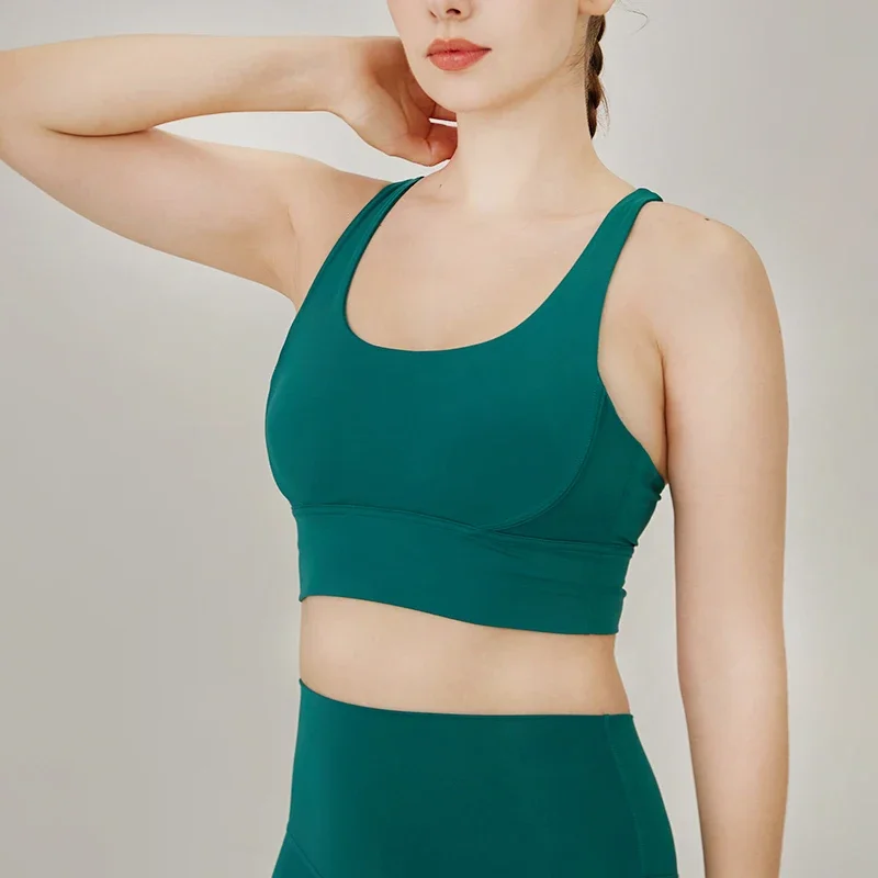 สปอร์ตบราผู้หญิงสีพื้นแบบคลาสส - Pilates Yoga Top บทวิจารณ์และราคา